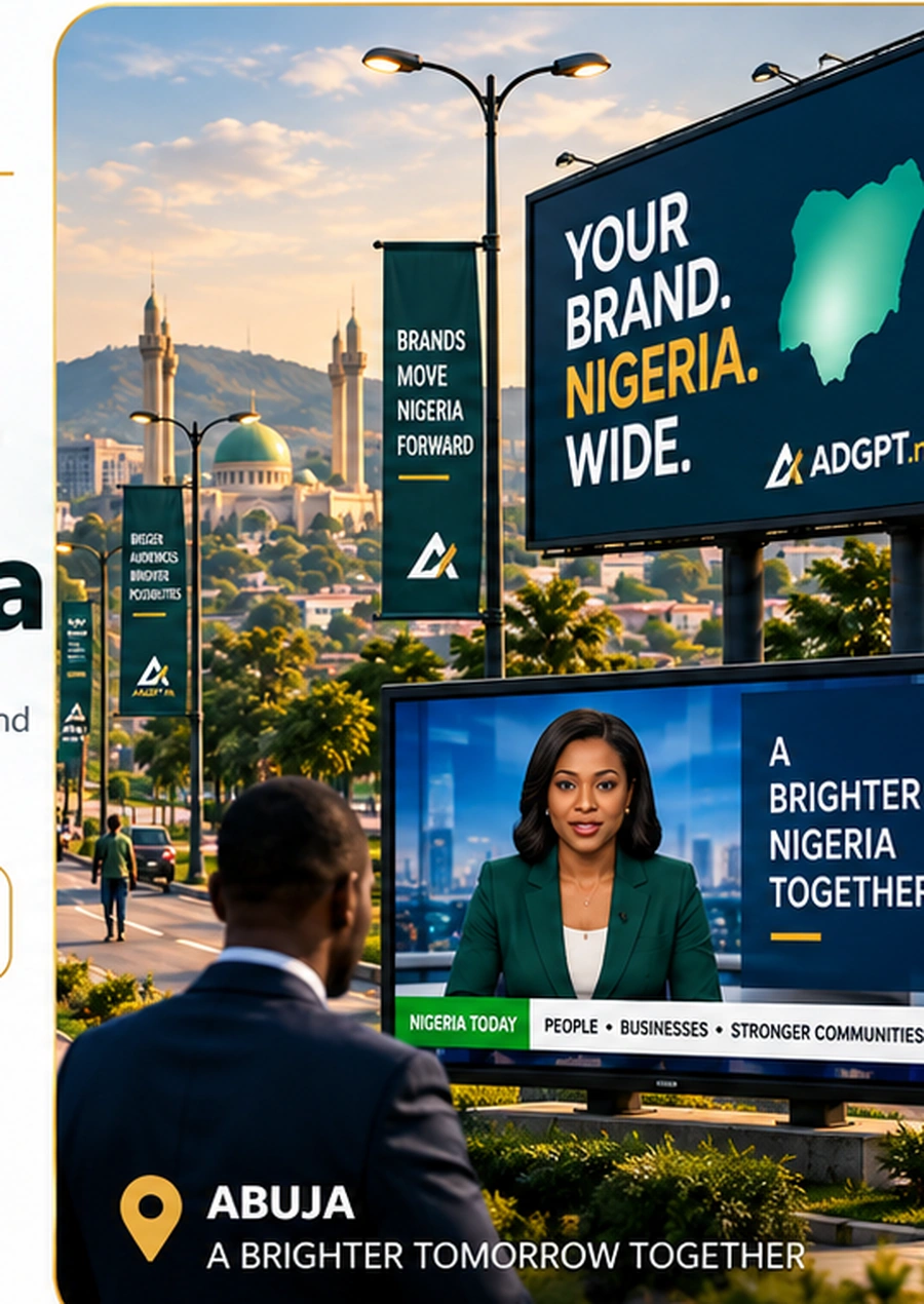 Abuja lamp-pole and television advertising